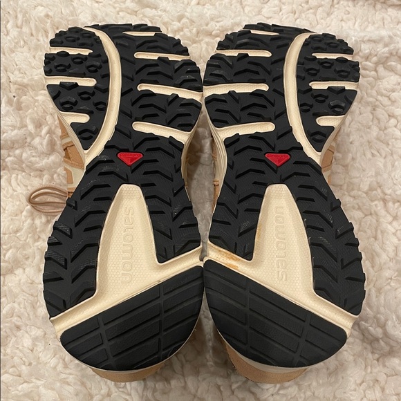 SALOMON X-Mission 4 Low Suede Athletic Sneakers Shoes Tan/Navy | EUC - Picture 3 of 7